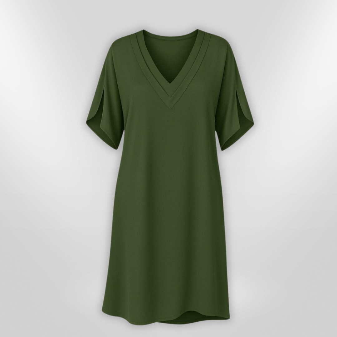 Dam Maxi Klänning med Drapert Design – Elegant &amp; Bekväm