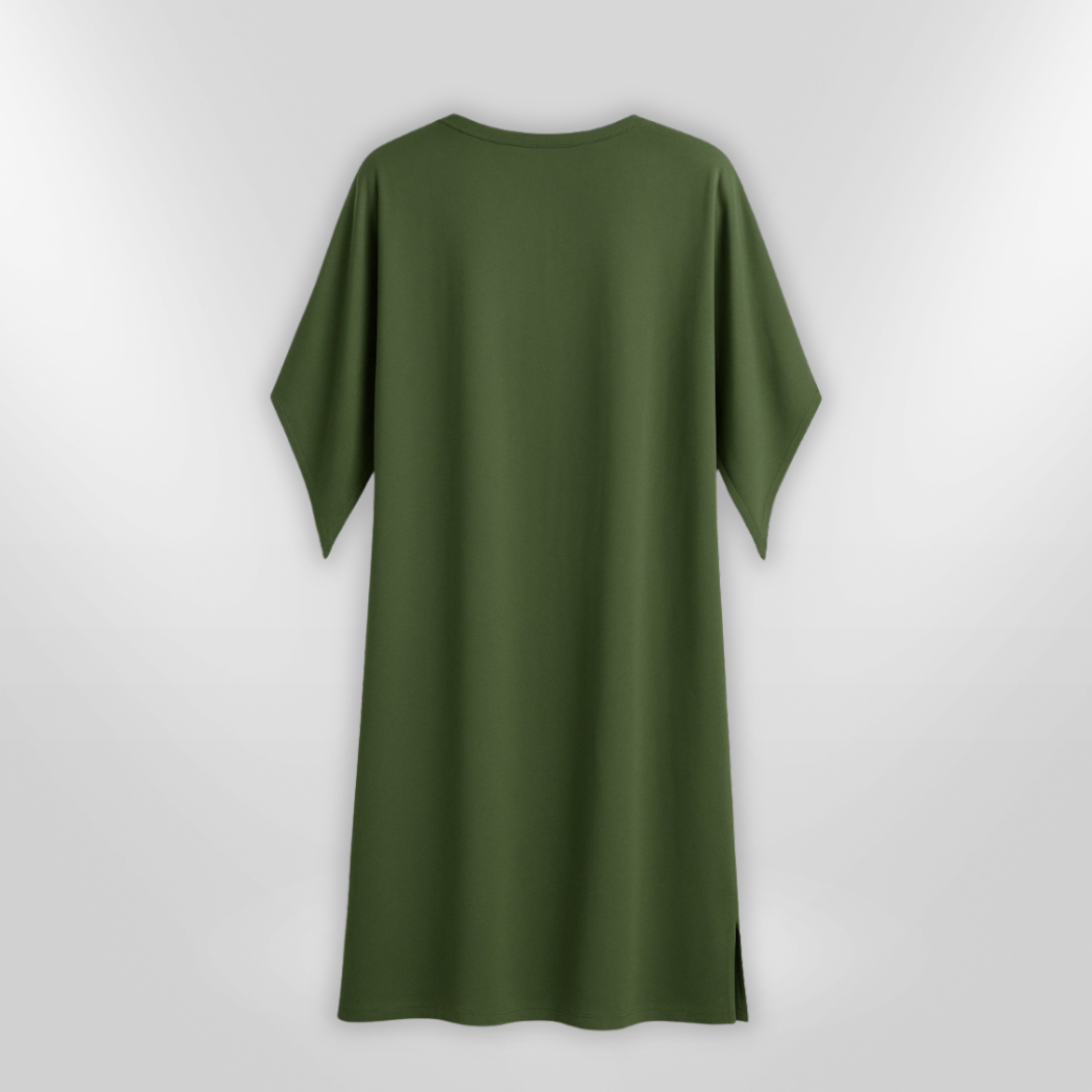 Dam Maxi Klänning med Drapert Design – Elegant &amp; Bekväm