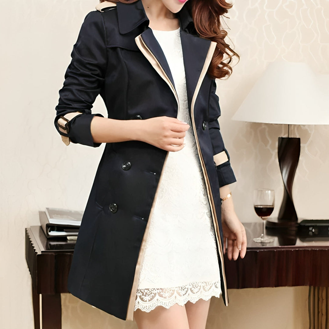 Elegant Lång Trenchcoat för Dam – Tidlös Stil &amp; Komfort