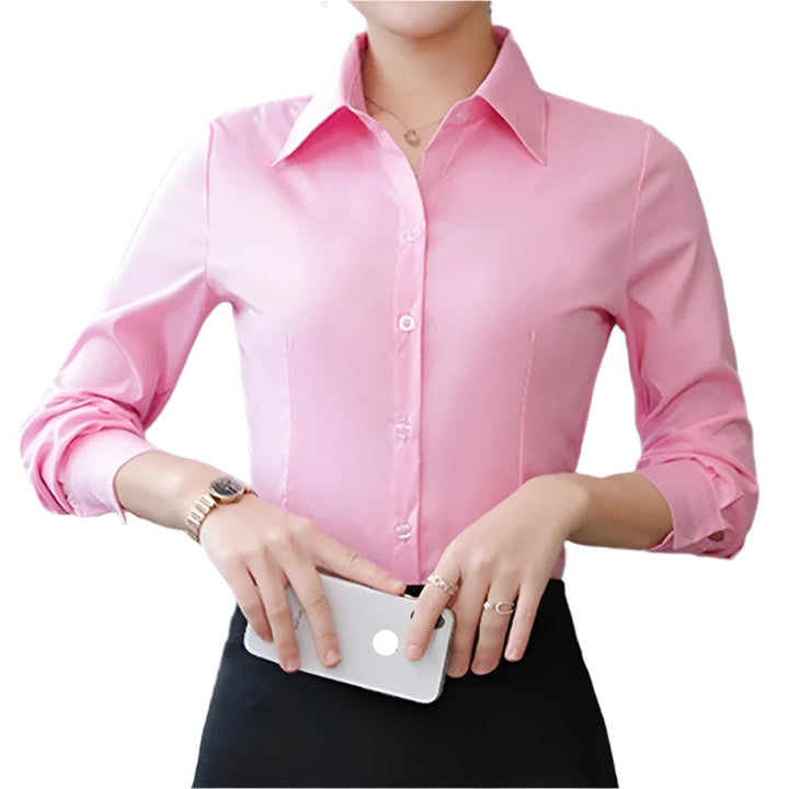 Kvinnor Långärmad Kontorbluse – Elegant &amp; Bekväm