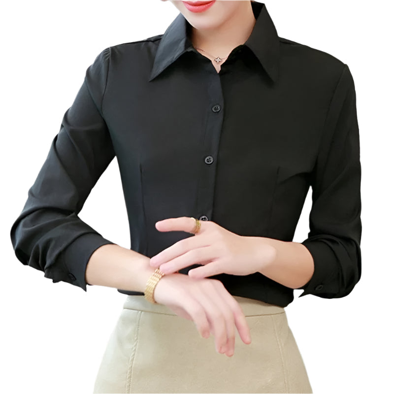 Kvinnor Långärmad Kontorbluse – Elegant &amp; Bekväm