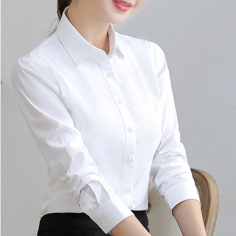 Kvinnor Långärmad Kontorbluse – Elegant &amp; Bekväm