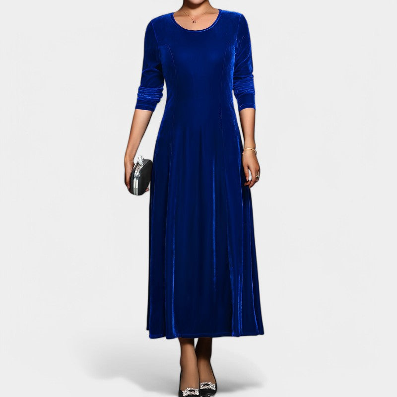 Elegant Midi Klänning för Kvinnor med Långa Ärmar