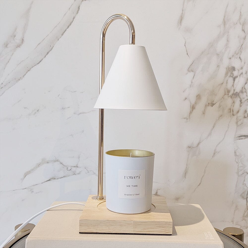 Elegant Lysvarmer med Guld – Vit och Ljusblå