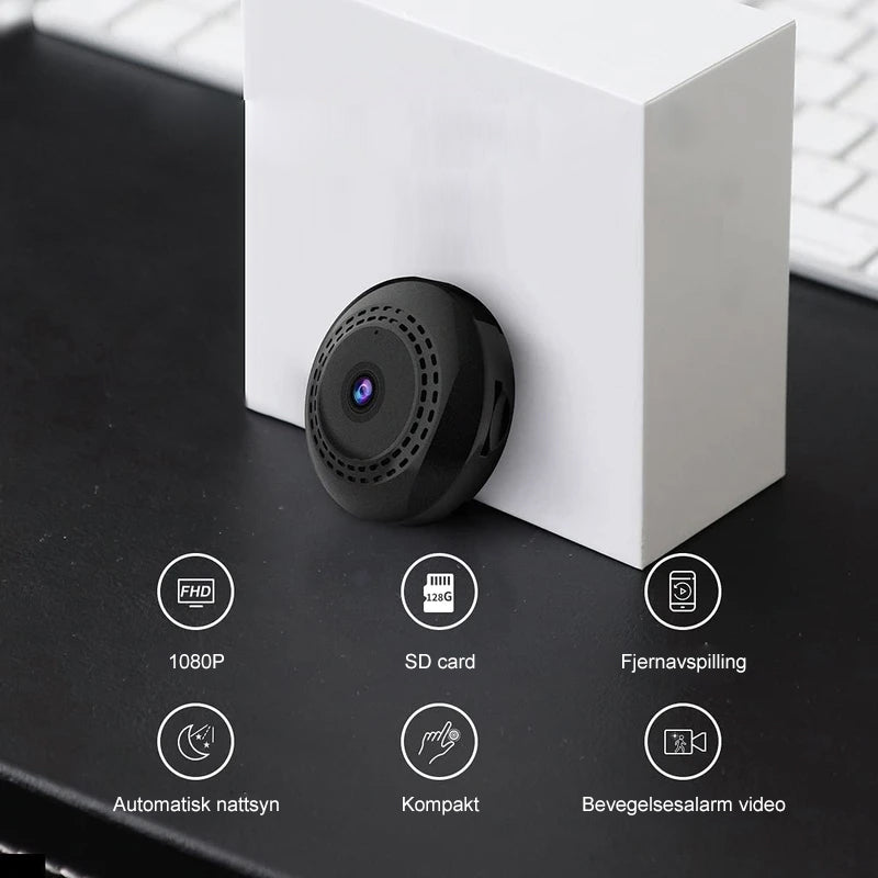 Mini WIFI Kamera med Vidvinkel - Nattvisjon och Magnetisk Base