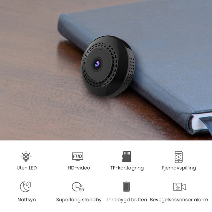 Mini WIFI Kamera med Vidvinkel - Nattvisjon och Magnetisk Base