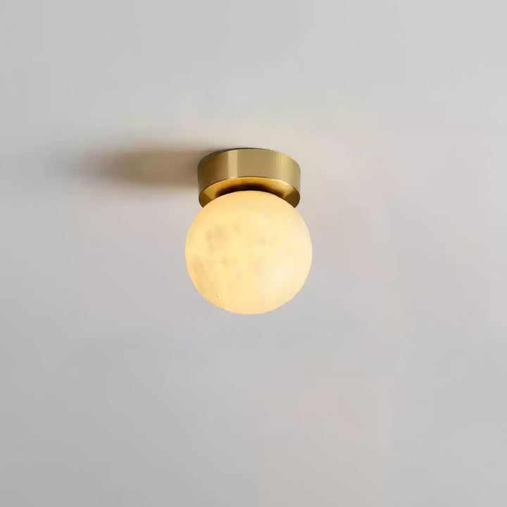 Moon Alabaster Taklampa - Elegant Messing &amp; Alabast Design
