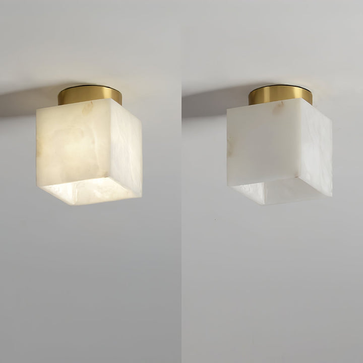 Moon Alabaster Taklampa - Elegant Messing &amp; Alabast Design