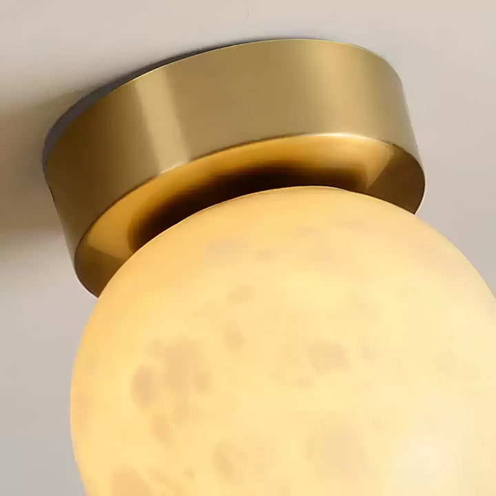 Moon Alabaster Taklampa - Elegant Messing &amp; Alabast Design
