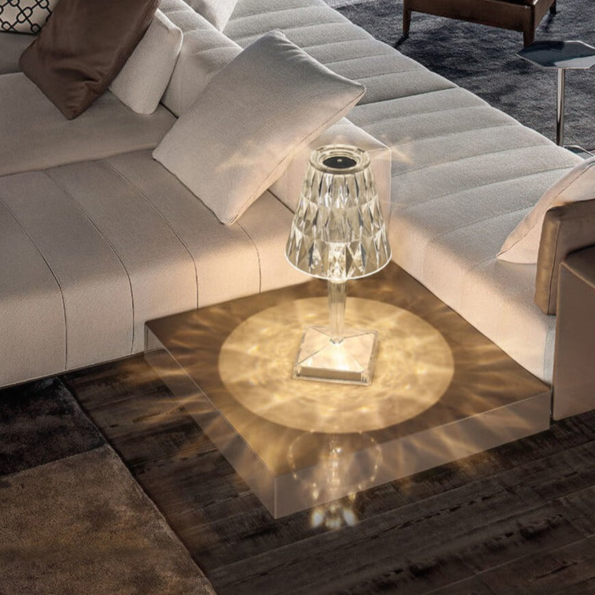 Elegant Nattbordslampe i Krystall med Dimbar Beröringskontroll