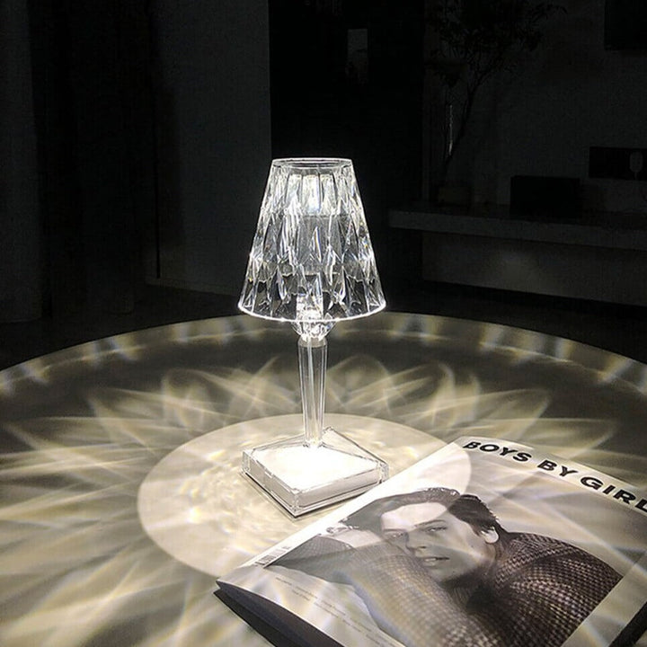 Elegant Nattbordslampe i Krystall med Dimbar Beröringskontroll