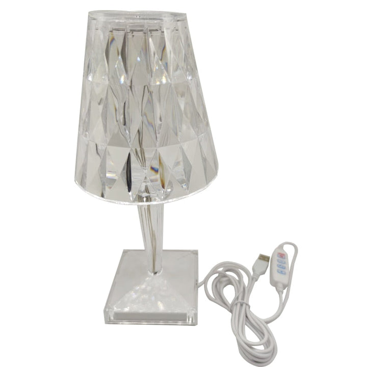 Elegant Nattbordslampe i Krystall med Dimbar Beröringskontroll