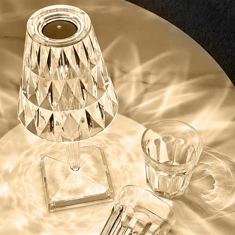 Elegant Nattbordslampe i Krystall med Dimbar Beröringskontroll