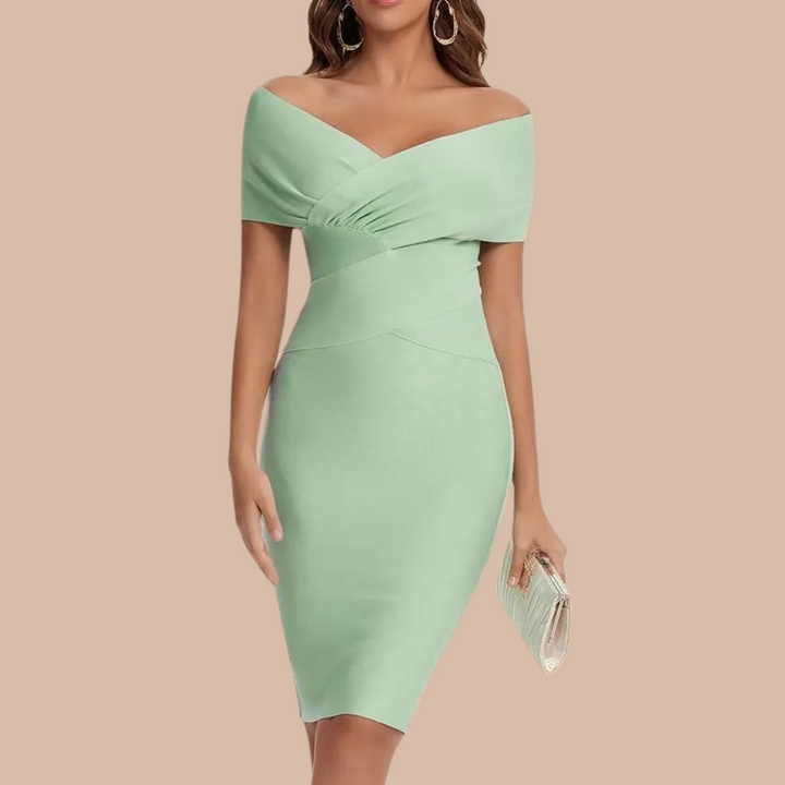 Dam Off-Shoulder Klänning – Elegant och Bekväm