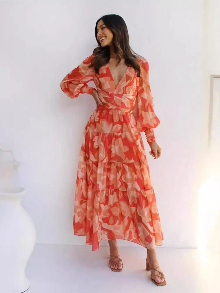 Elegant Kvinna Chiffon Maxiklänning