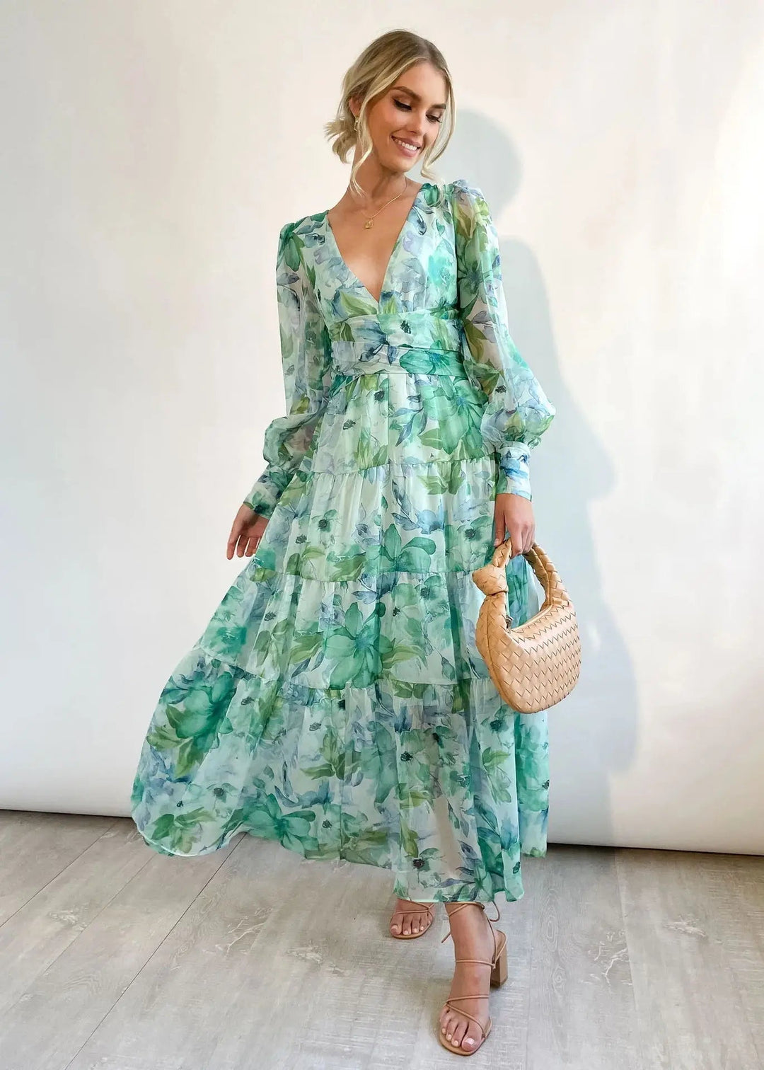 Elegant Kvinna Chiffon Maxiklänning