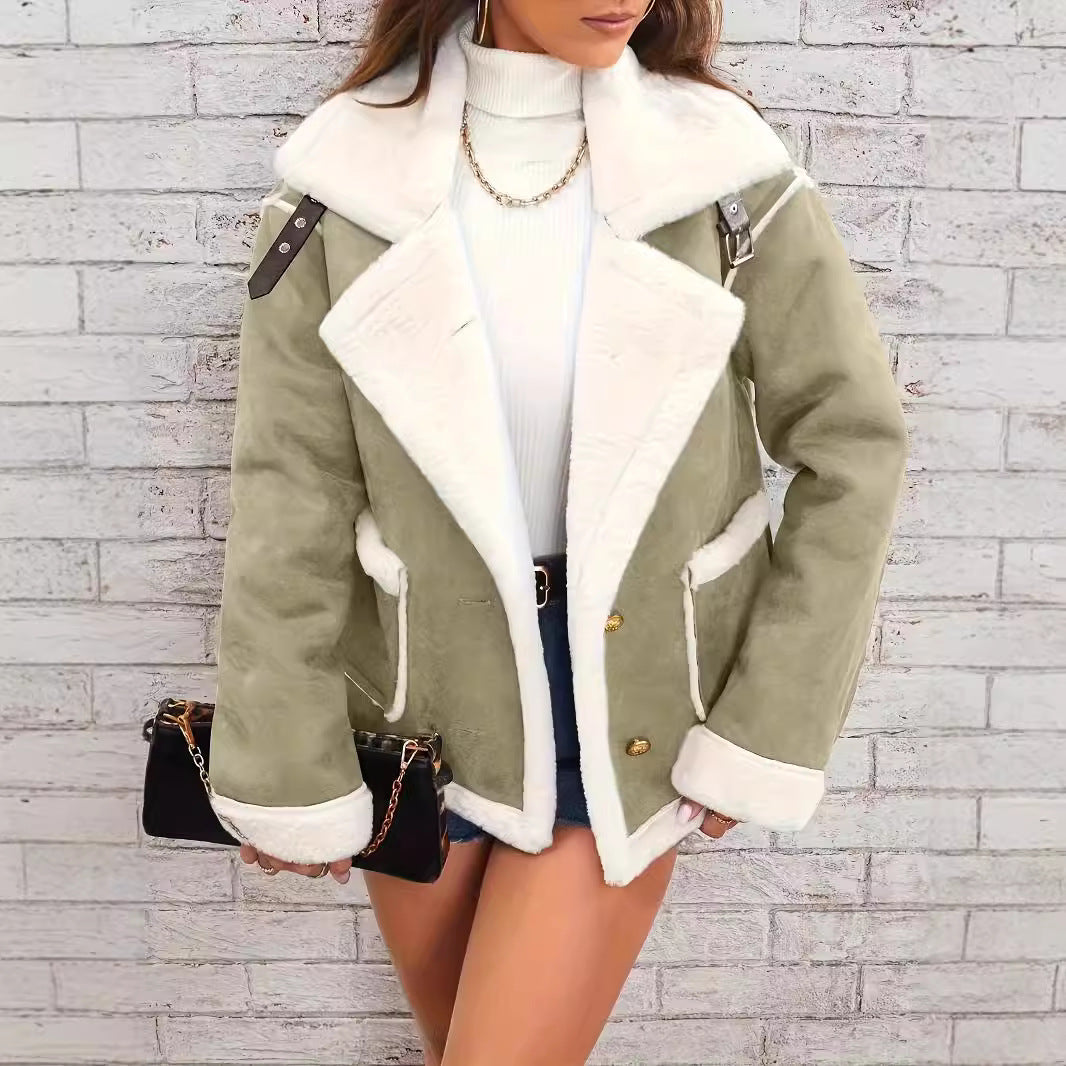 Elegant Oversized Kvinna Jacka med Dobbeltknapp - Perfekt för Kyligare Dagar
