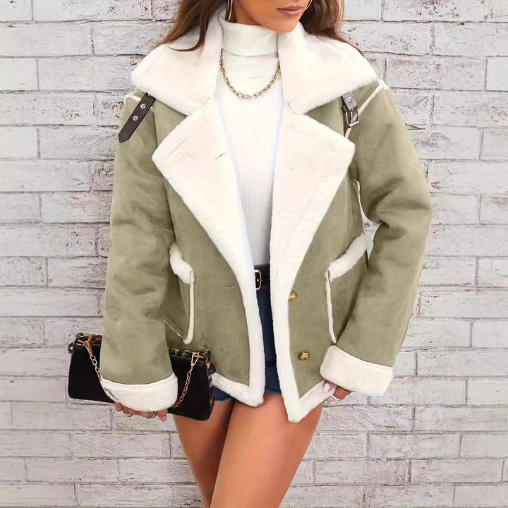 Elegant Oversized Kvinna Jacka med Dobbeltknapp - Perfekt för Kyligare Dagar