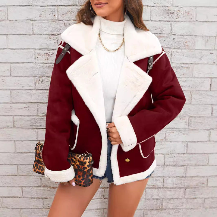 Elegant Oversized Kvinna Jacka med Dobbeltknapp - Perfekt för Kyligare Dagar