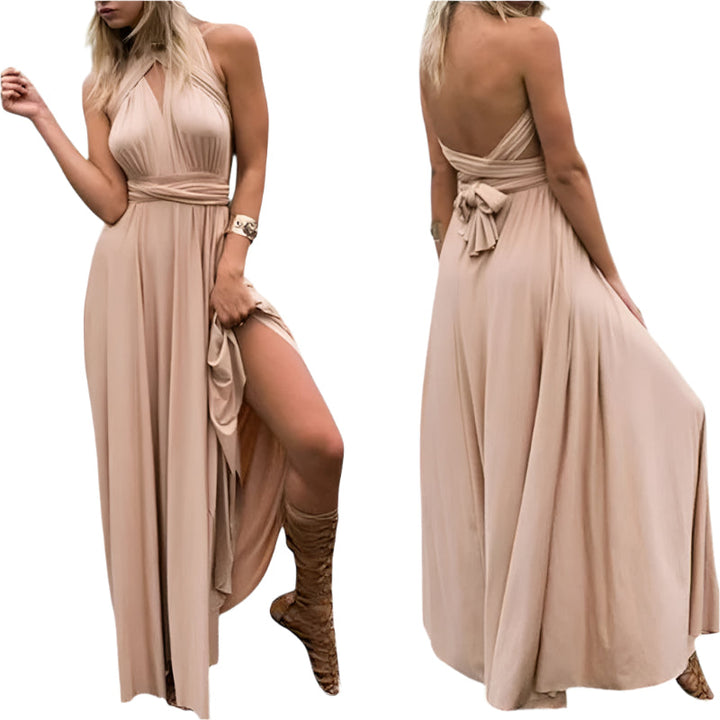 Elegant Dam Maxi Klänning med Plissering – Mångsidig &amp; Bekväm