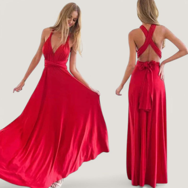 Elegant Dam Maxi Klänning med Plissering – Mångsidig &amp; Bekväm