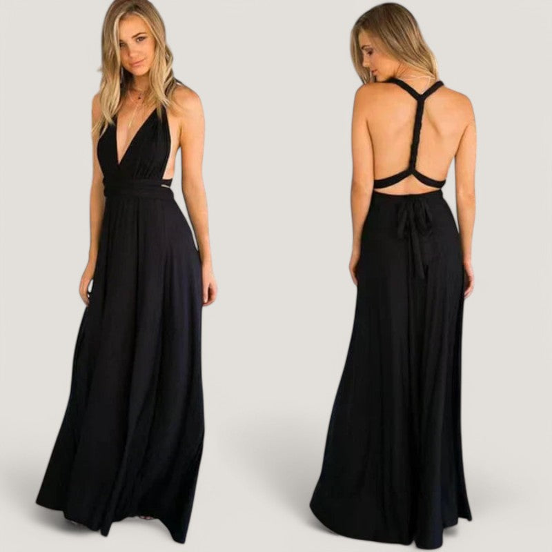 Elegant Dam Maxi Klänning med Plissering – Mångsidig &amp; Bekväm