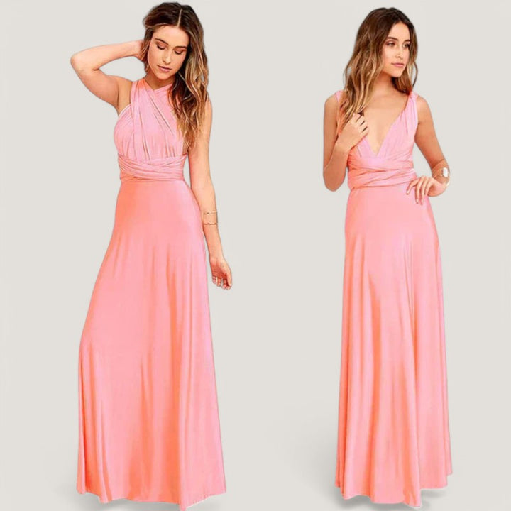 Elegant Dam Maxi Klänning med Plissering – Mångsidig &amp; Bekväm