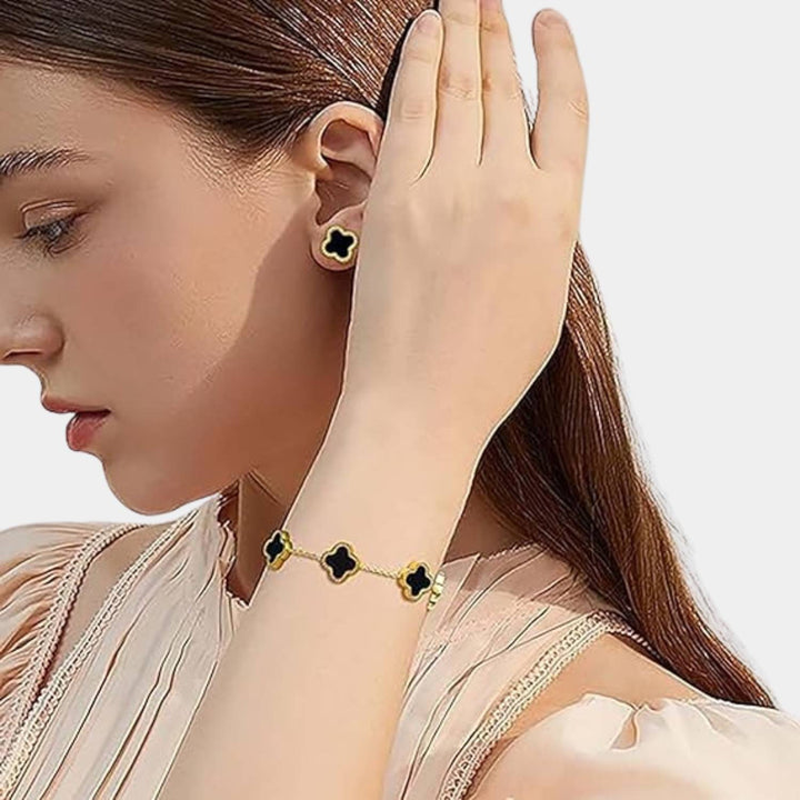 Luksuriöst Smykkesett för Damer - Halskjede, Armband, Öredobber