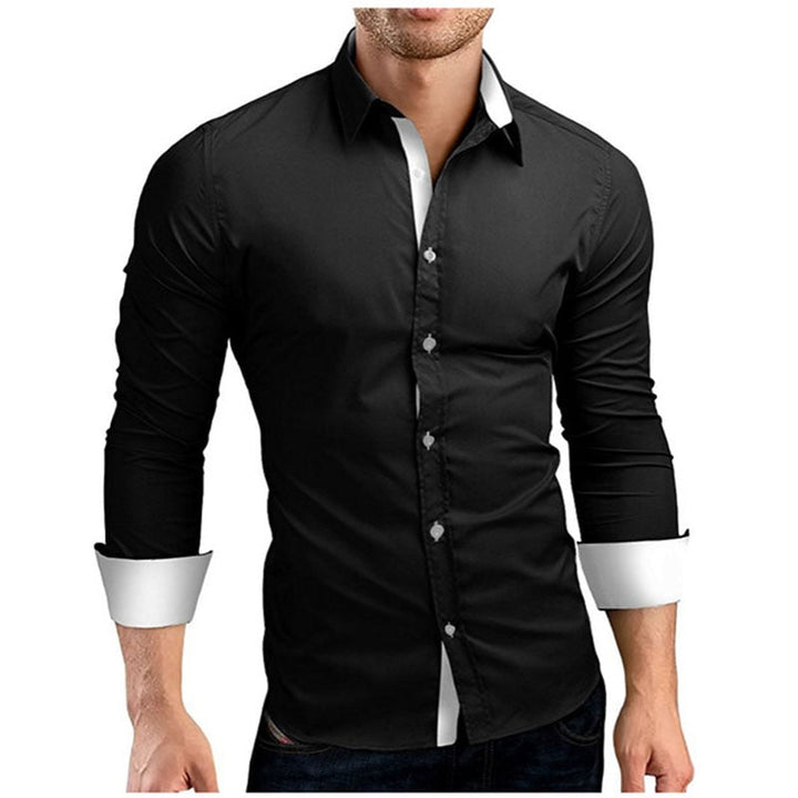Elegant Långärmad Slim Fit Skjorta för Män