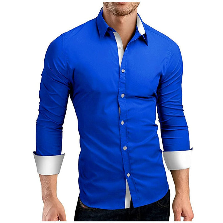 Elegant Långärmad Slim Fit Skjorta för Män