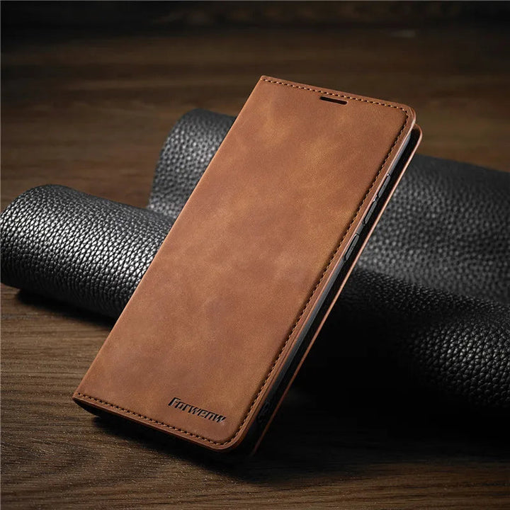 Magnetisk iPhone-deksel i Premium Läder för Män och Kvinnor