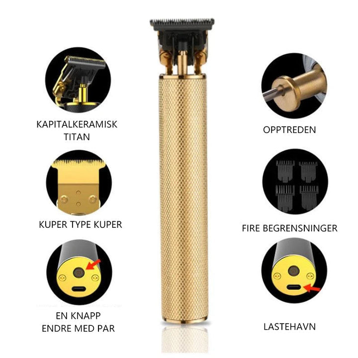 Trådlös hårtrimmer för män - Precision och stil - Vattentät