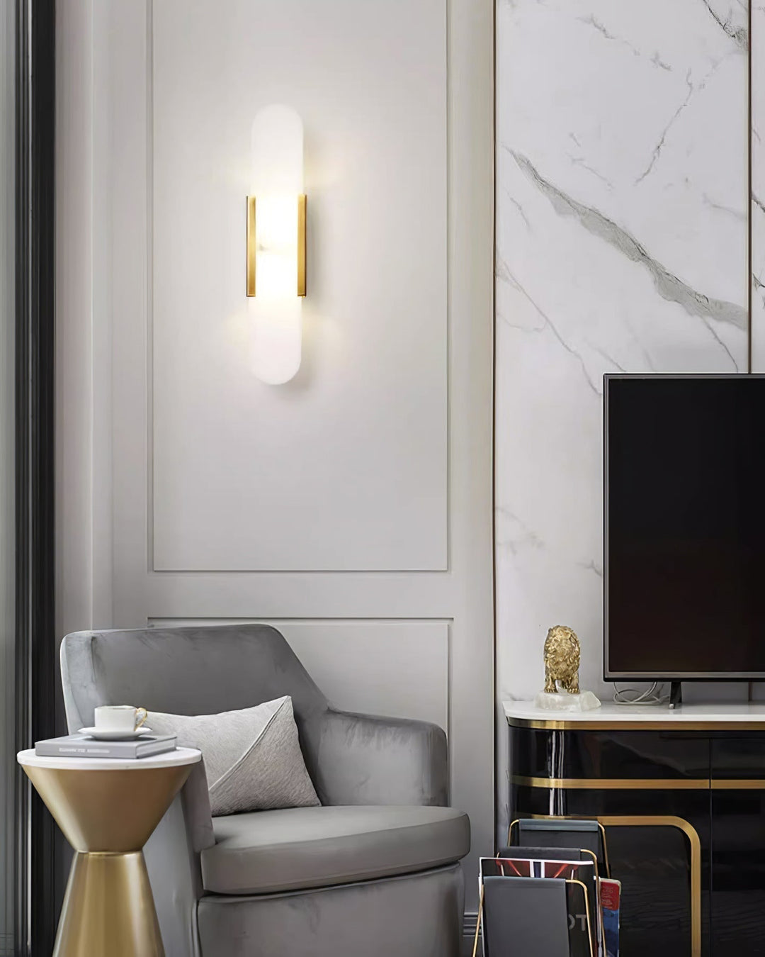 Vägglampa i Alabast | Elegant Design | Tidlös Skönhet