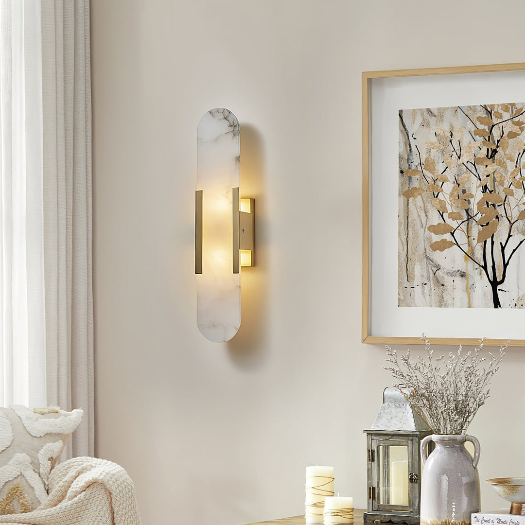 Vägglampa i Alabast | Elegant Design | Tidlös Skönhet
