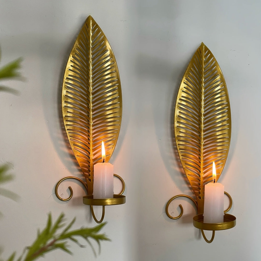 Elegant Vägglampa med Bladdesign för Snygg Interiör