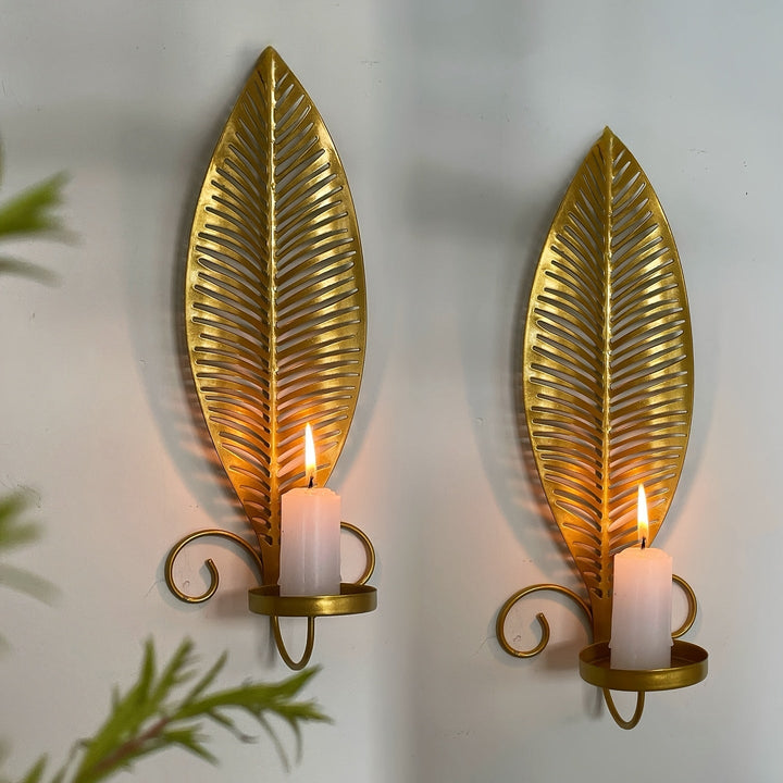 Elegant Vägglampa med Bladdesign för Snygg Interiör