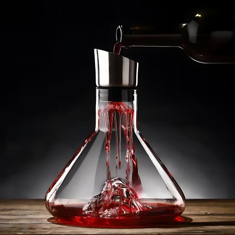 Elegant Vinkaraffel med Lufting och Sedimentfilter