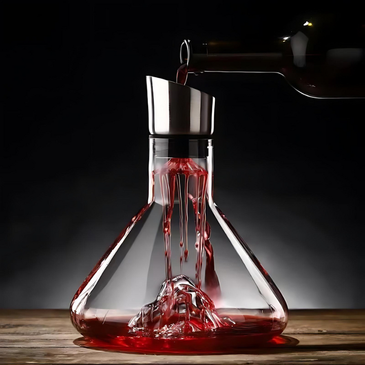 Elegant Vinkaraffel med Lufting och Sedimentfilter