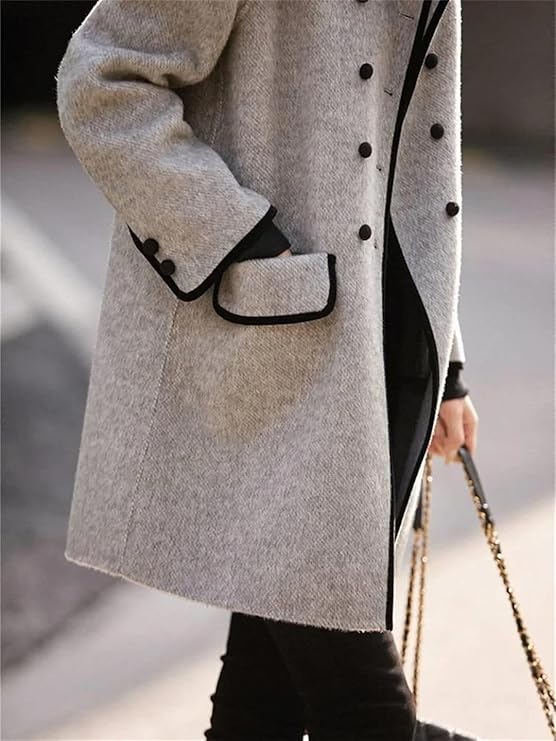 Elegant &amp; Varm Vintage Långärmad Overfrakk för Kvinnor