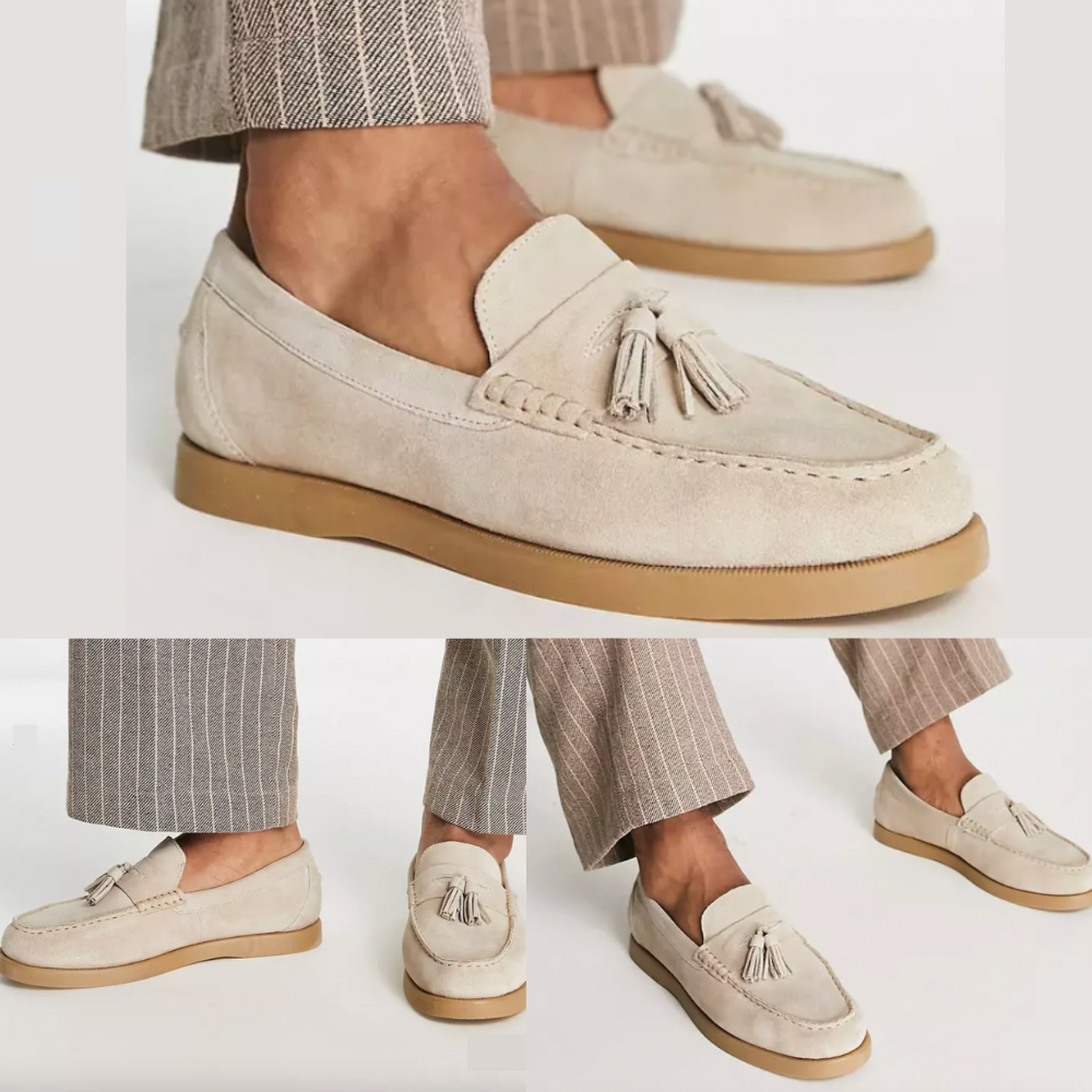 Mokkasiner för Män | Komfort och Stil | Beige Loafers