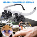 LED-briller med Forstörrelsesglass och Justerbara Linser