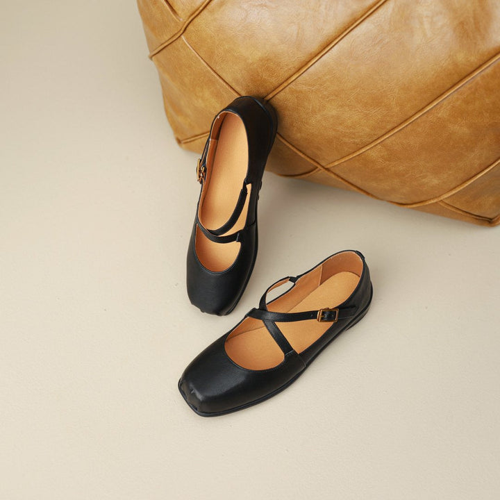 Elegant Dam Mary Jane Ballerina - Krysserem - Komfort