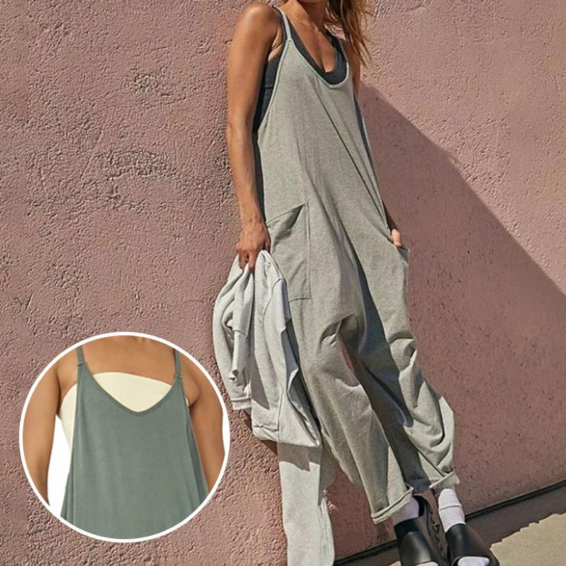 Enkel Jumpsuit med V-hals - Komfort och Stil