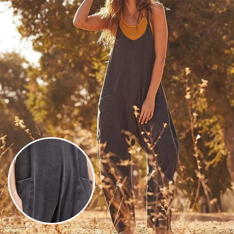 Enkel Jumpsuit med V-hals - Komfort och Stil