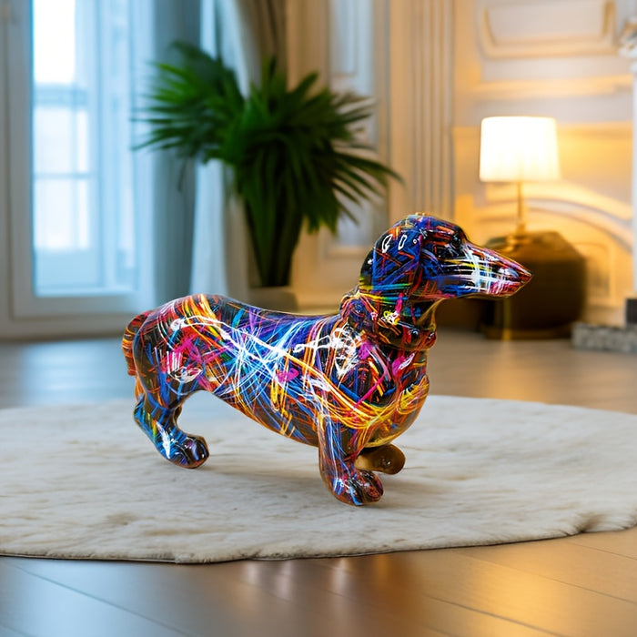 Färgglad Dachshund Figur - Lekende Hemmedekorasjon