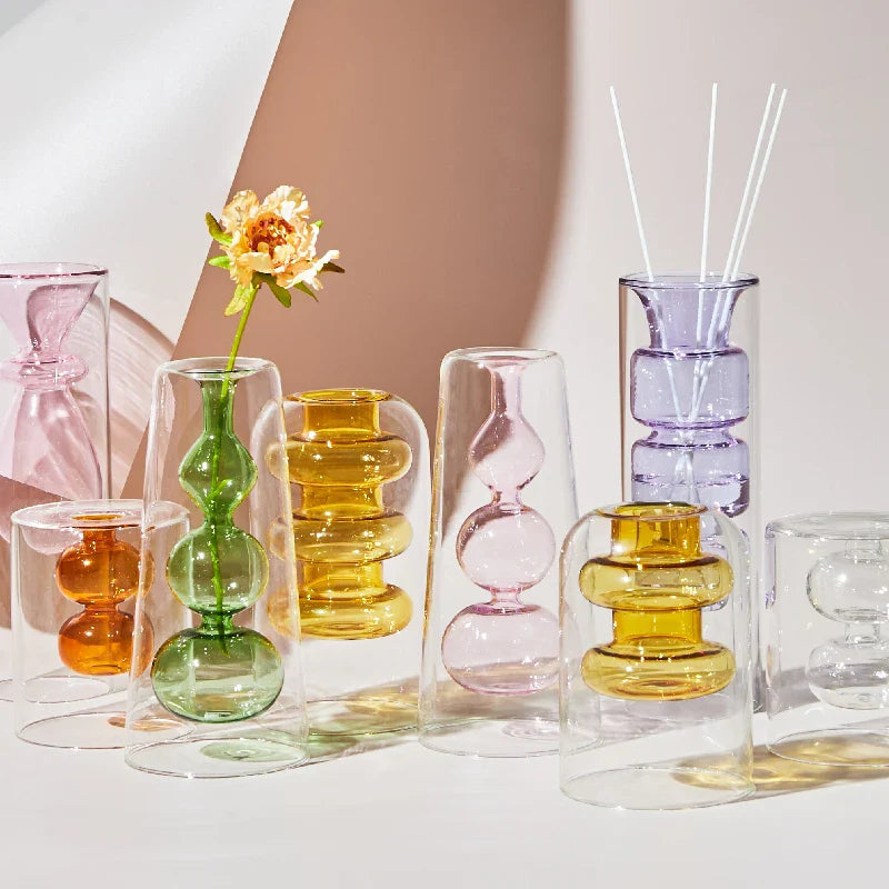 Färgglad Glassvase med Skandinavisk Design