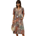 Kvinna Boho Chic Midt-längd Klänning