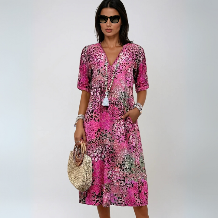 Kvinna Boho Chic Midt-längd Klänning