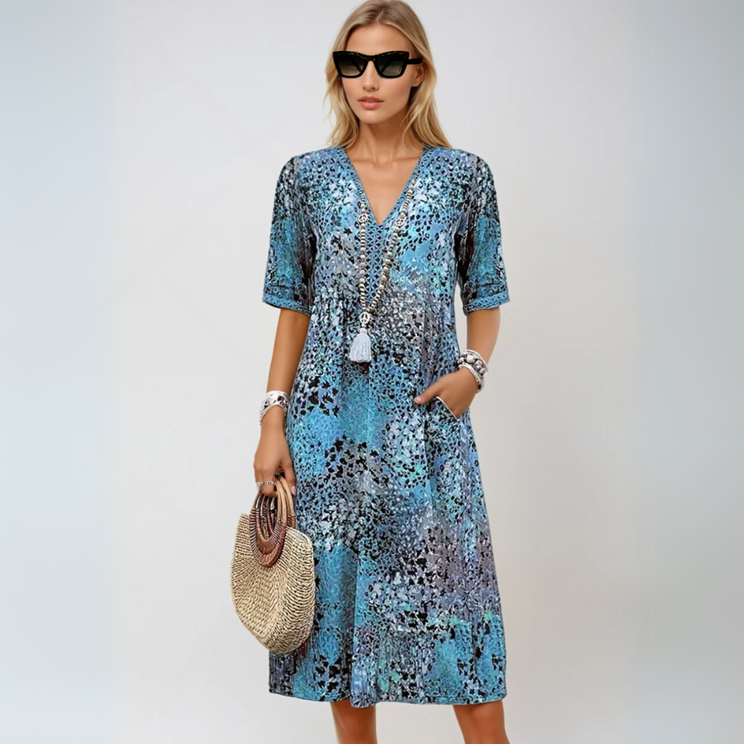 Kvinna Boho Chic Midt-längd Klänning