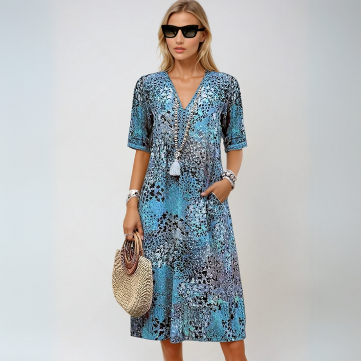 Kvinna Boho Chic Midt-längd Klänning